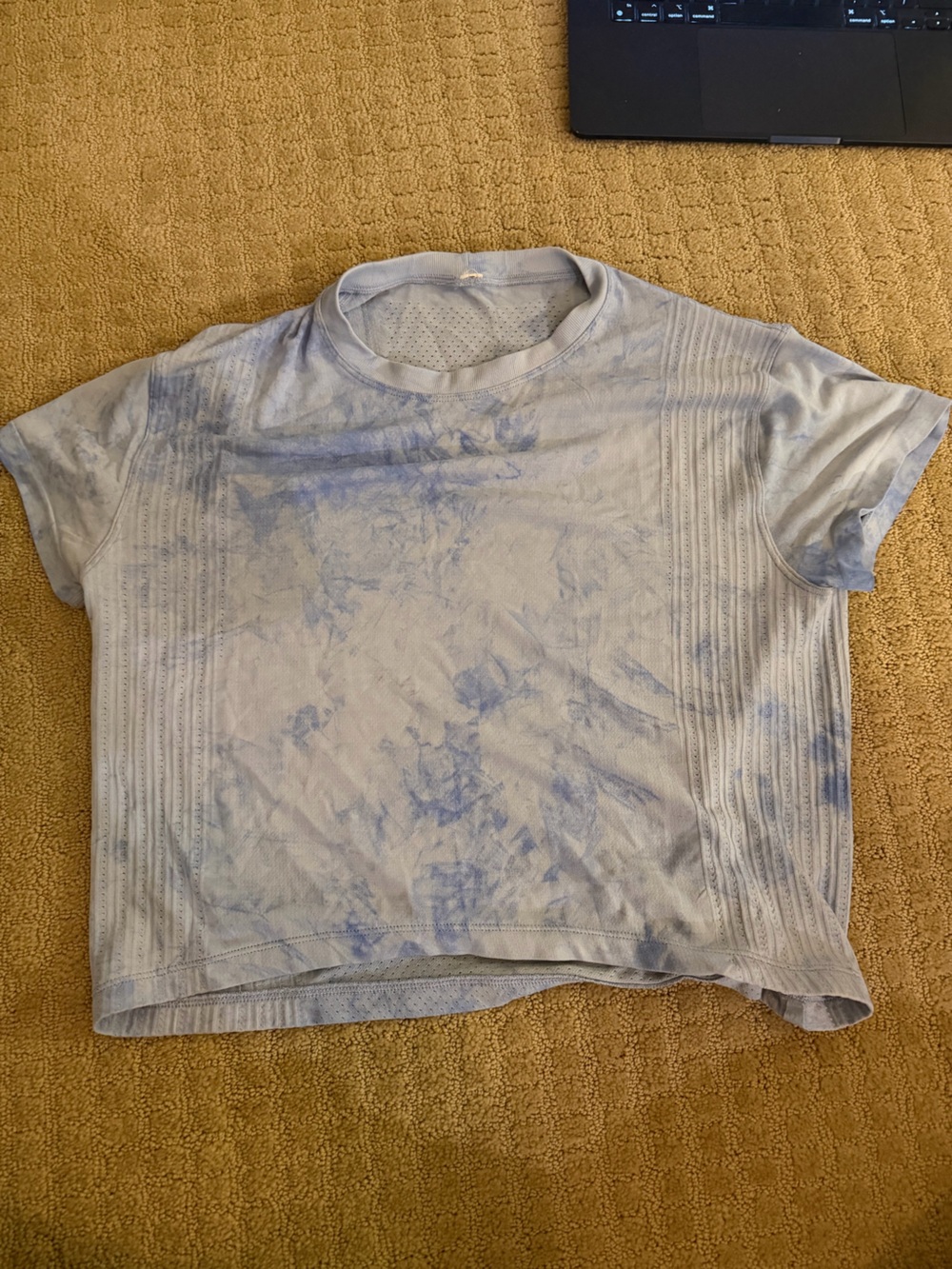 Lululemon Light Blue Tie-Dye Crop Tee